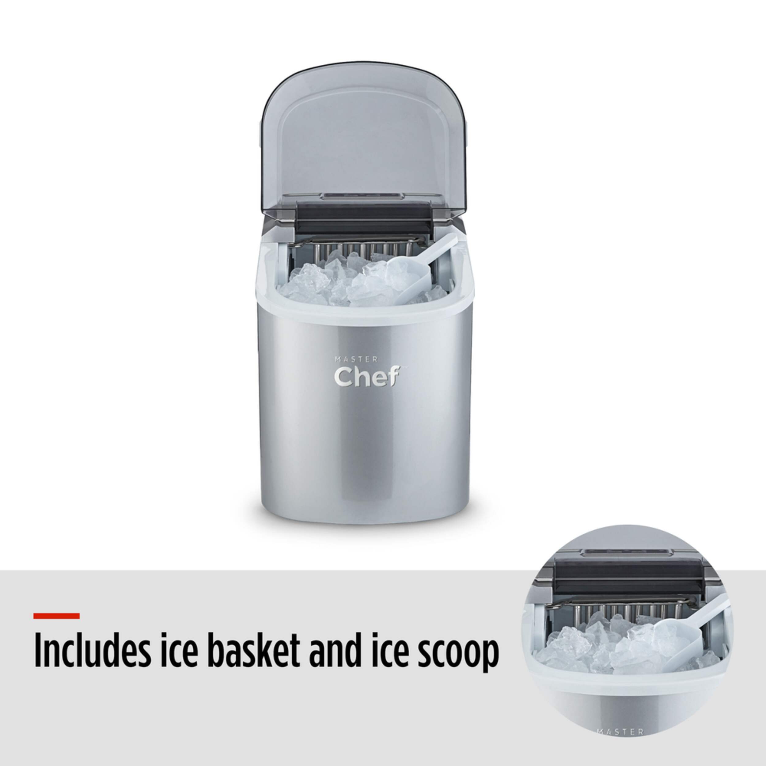 MASTER Chef Portable Countertop Ice Maker, 26.5 lbs of Ice Per Day