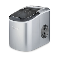 MASTER Chef Portable Countertop Ice Maker, 26.5 lbs of Ice Per Day, Ready in 6 Min, 2L, Silver Front_Three_Fourths_Angled_Left