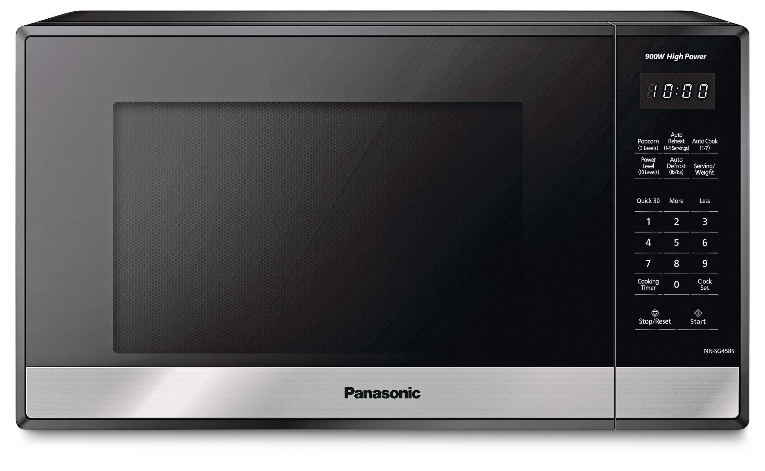 Panasonic NN-SG458S Countertop Microwave, 0.9-cu.ft., Black & Stainless Steel Front_Elevated