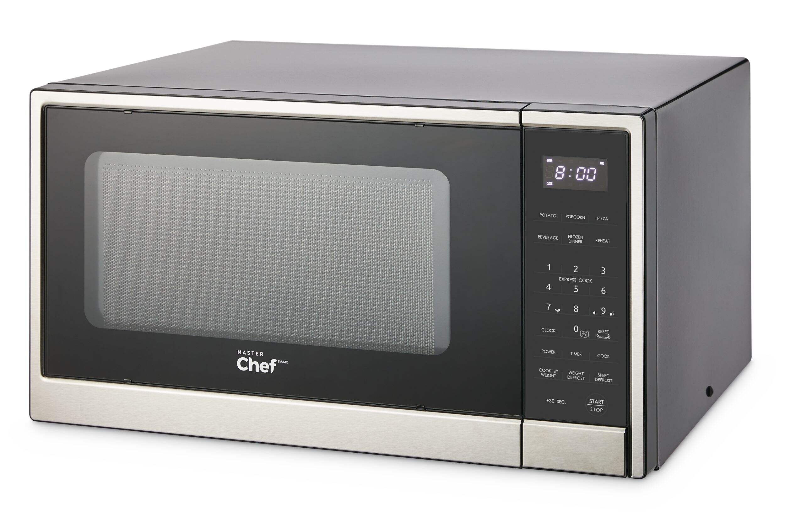 MasterChef Microwave, Stainless Steel, 1.3-cu-ft Front_Three_Fourths_Angled_Left