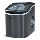 Frigidaire Stainless Steel Bullet Ice Maker, Black, 2.3-Qt, 26-lb/day Front_Three_Fourths_Angled_Left