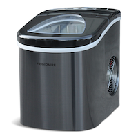 Frigidaire Stainless Steel Bullet Ice Maker, Black, 2.3-Qt, 26-lb/day Front_Three_Fourths_Angled_Left