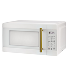 Vida Microwave, White/Gold, 1.1-cu-ft Front_Three_Fourths_Angled_Left