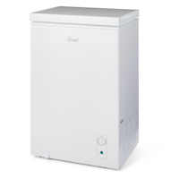 Master Chef Chest Freezer with Adjustable Thermostat for Bedroom/Dorm Room, White, 3.5-cu.ft Front_Angled_Left