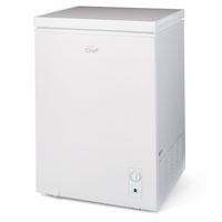 Master Chef Chest Freezer with Adjustable Thermostat for Dorms/Bedroom, White, 5.0-cu.ft Front_Angled_Left