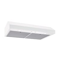 Broan Glacier1 350CFM Under Cabinet Kitchen Exhaust Fan Range Hood, White, 30-in Bottom_Plunge