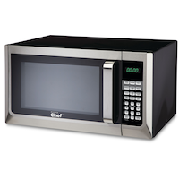 MASTER Chef Countertop Microwave, 0.9-cu.ft., Stainless Steel Front_Three_Fourths_Angled_Left