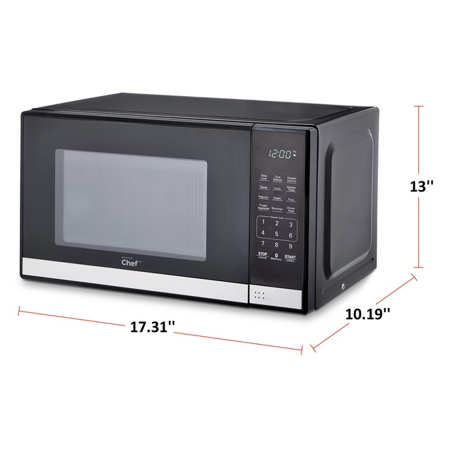 MASTER Chef Countertop Microwave, 0.7cu.ft., Black & Stainless Steel