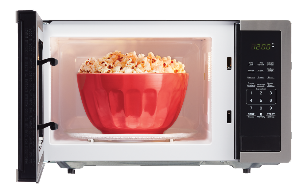 MASTER Chef Countertop Microwave, 0.9cu.ft., Black & Stainless Steel