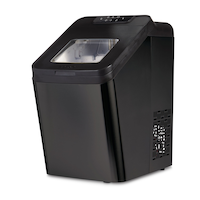 PADERNO Portable Compact Ice Maker, 33 lbs of Ice Per Day, Ready in 9 Min, 2.8L, Black Front_Three_Fourths_Angled_Left