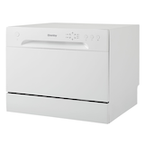 Danby Energy Star Portable Countertop Dishwasher, 6 Place Settings, Silverware Basket, 22-in, White Front_Three_Fourths_Angled_Left