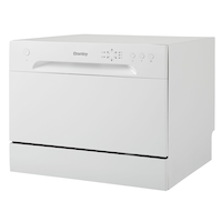 Danby Energy Star Portable Countertop Dishwasher, 6 Place Settings, Silverware Basket, 22-in, White