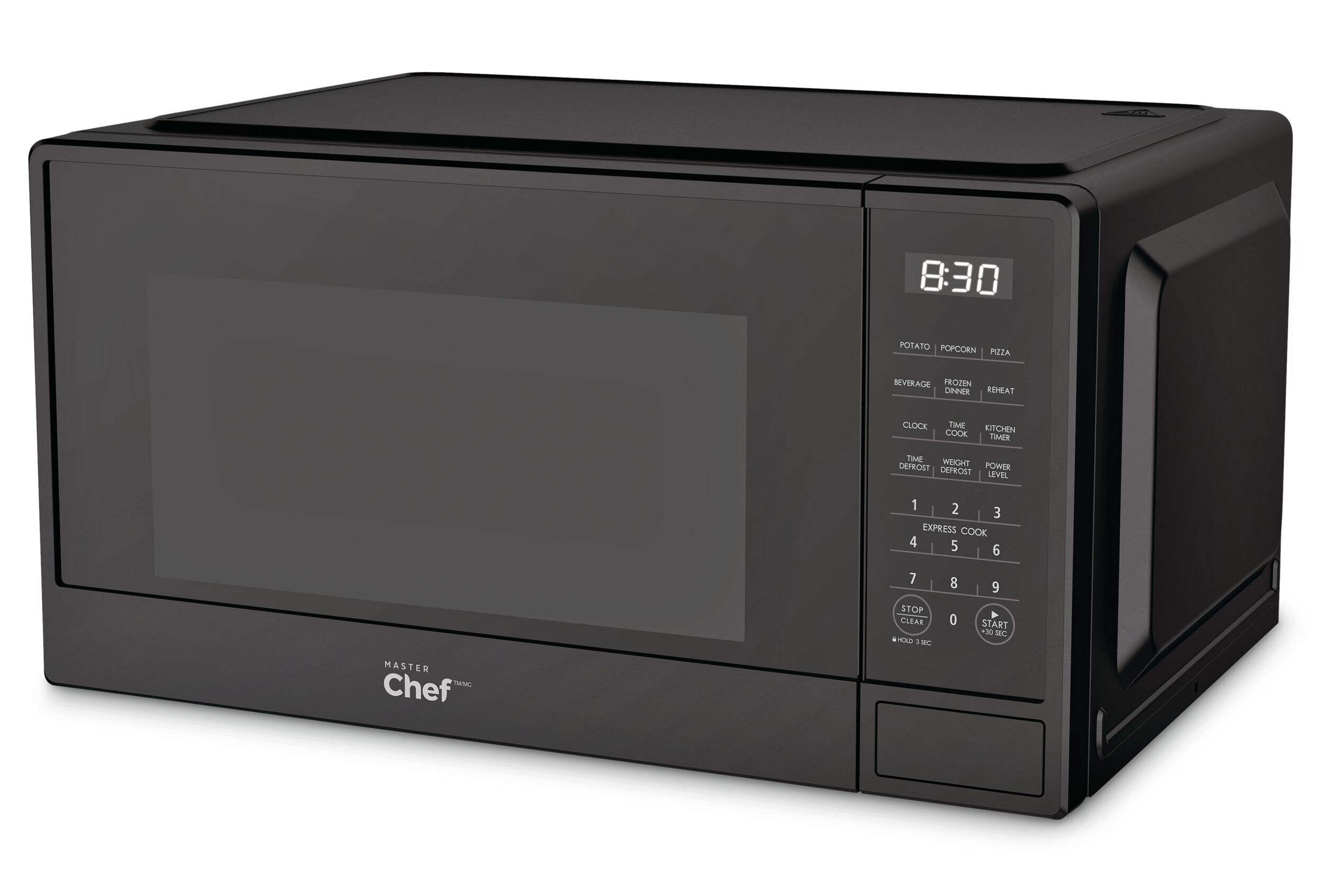 MASTER Chef Countertop Microwave, 1.1-cu.ft., Matte Black Front_Angled_Left