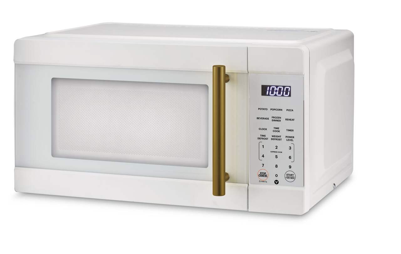 Vida by PADERNO Microwave Oven, White/Gold, 1.1-cu-ft