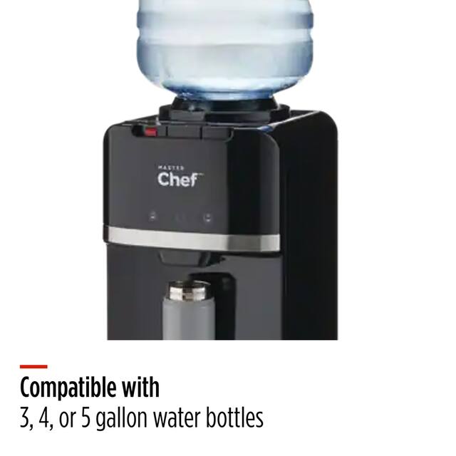 MASTER Chef Top Load Water Cooler/Dispenser, 3 Temperatures, Assorted