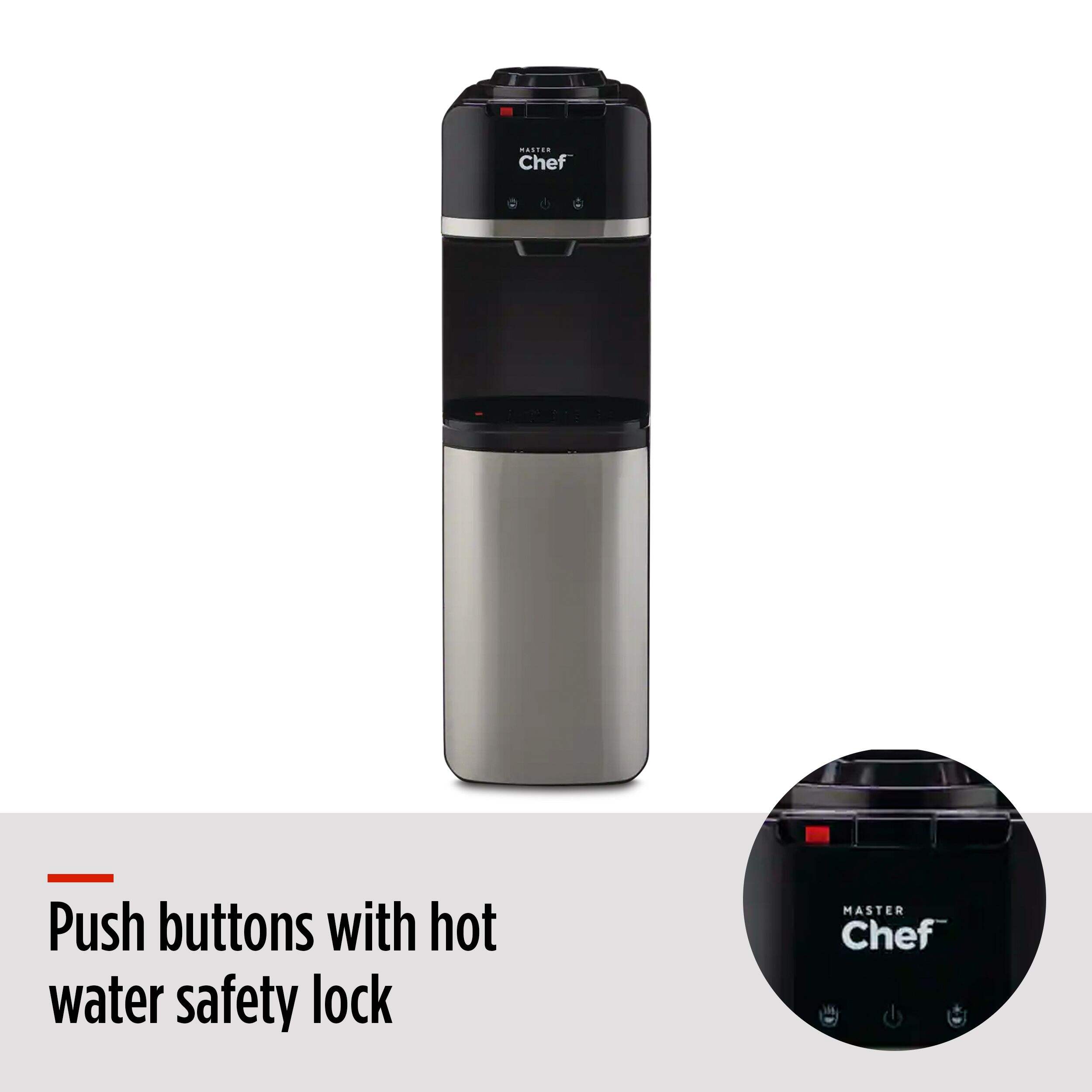 MASTER Chef Top Load Water Cooler/Dispenser, 3 Temperatures, Assorted