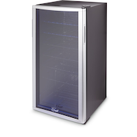 MASTER Chef Freestanding Compact Wine Cooler/Fridge, 36-Bottle Capacity, 3.2 cu. ft., Stainless Steel, Black Front_Angled_Left