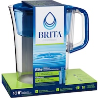 Brita® Huron Water Filter Pitcher with Easy-Fill Lid, BPA Free, 10 Cup, Tahoe Blue Front_Three_Fourths_Angled_Right