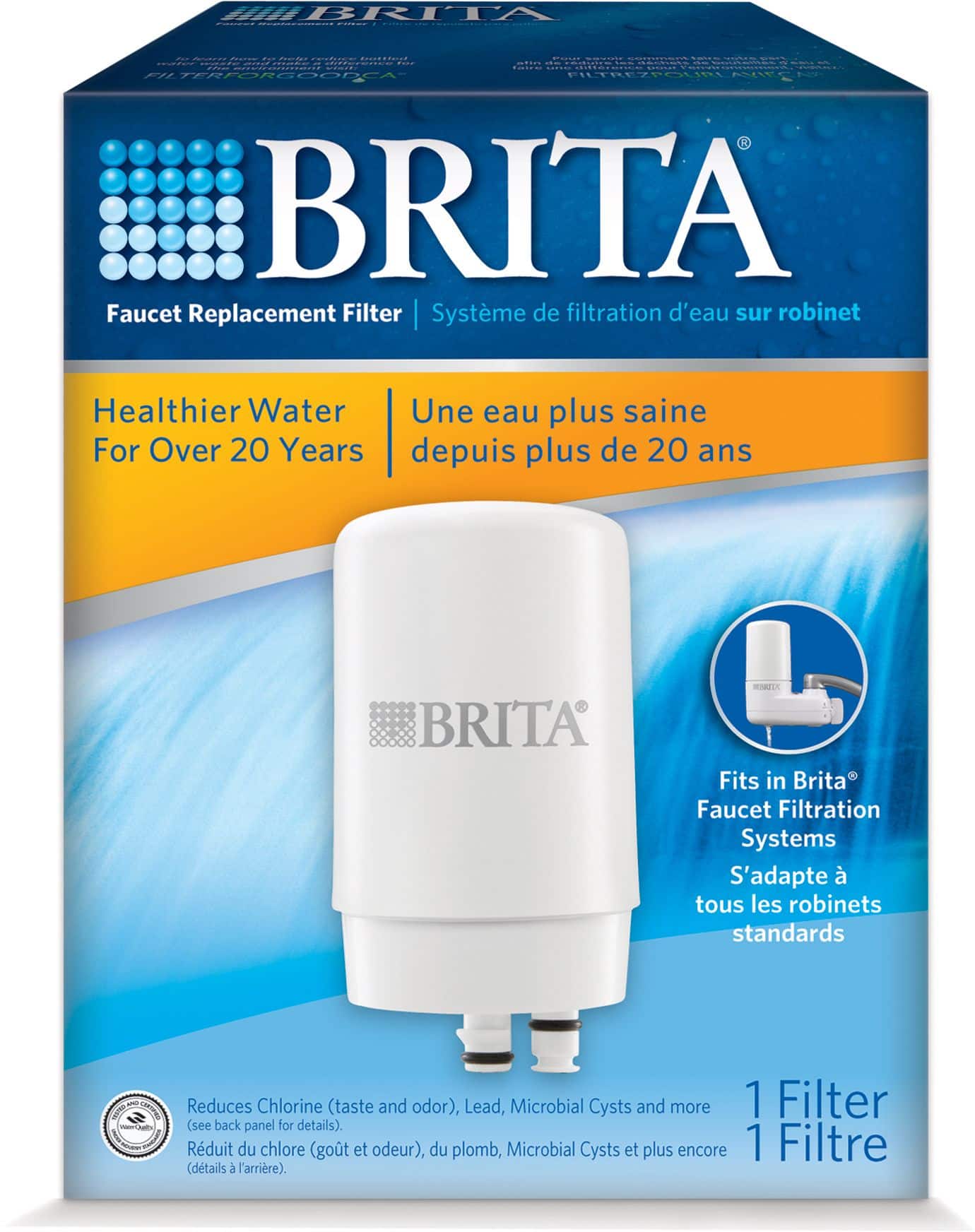 Brita TU_32275 Système de filtre de robinet sur support de robinet,  acrylonitrile butadiène styrène, blanc : : Autres
