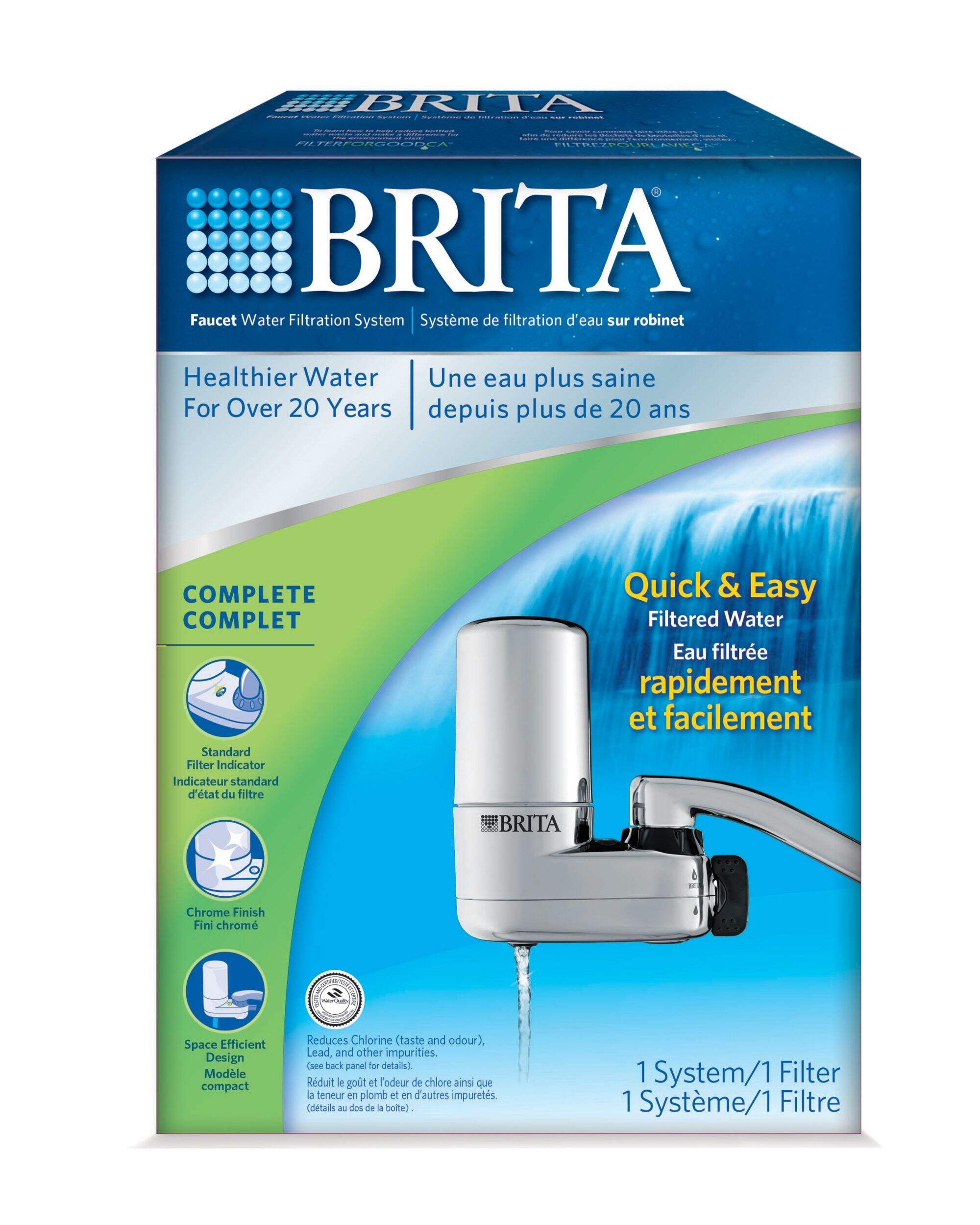 Brita® On Tap Elite Water Filter System, Chrome Front_Elevated