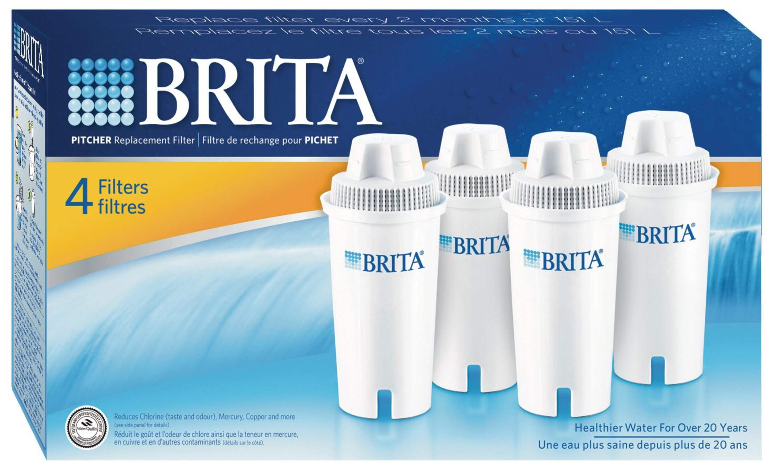 Brita Replacement Filter, 4-pk Front_Angled_Right