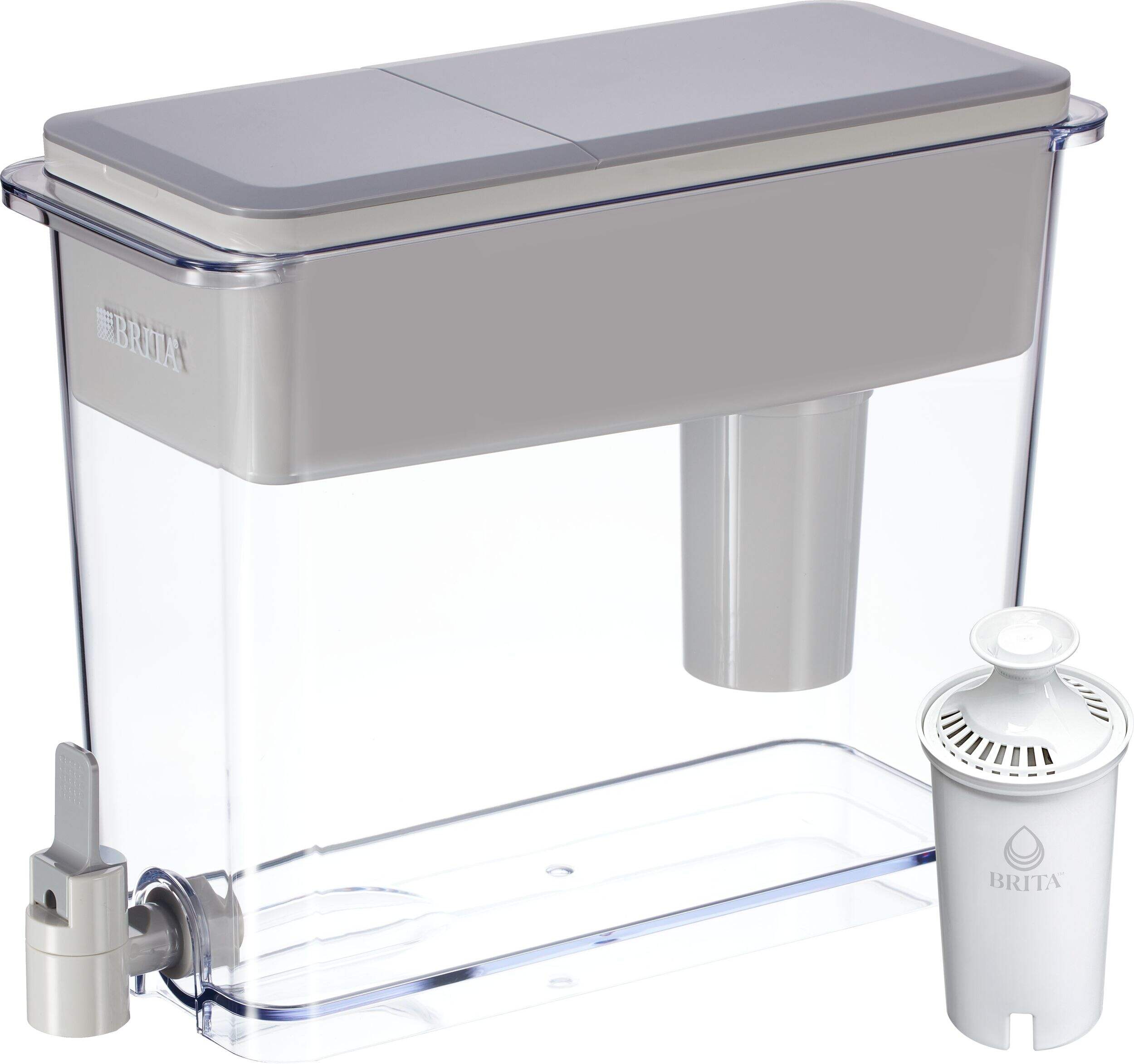 Brita UltraMax Water Filter Pitcher/Dispenser with Standard Filter, 27-Cup, Grey Composite_or_Mixed