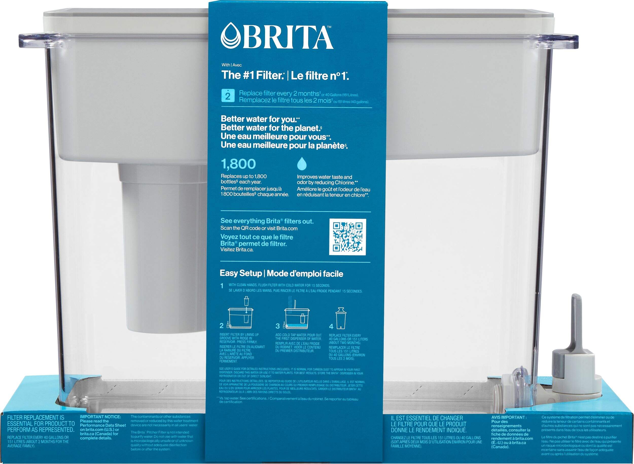 Brita® UltraMax Water Filter Pitcher/Dispenser with Standard Replacement Filter, BPA Free, 27