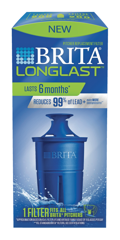Brita® Longlast Water Pitcher Replacement Filter, BPA Free, Single
