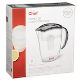 MASTER Chef - Carafe filtrante avec filtre de rechange standard, sans BPA, 8 tasses, noir Front_Angled_Right