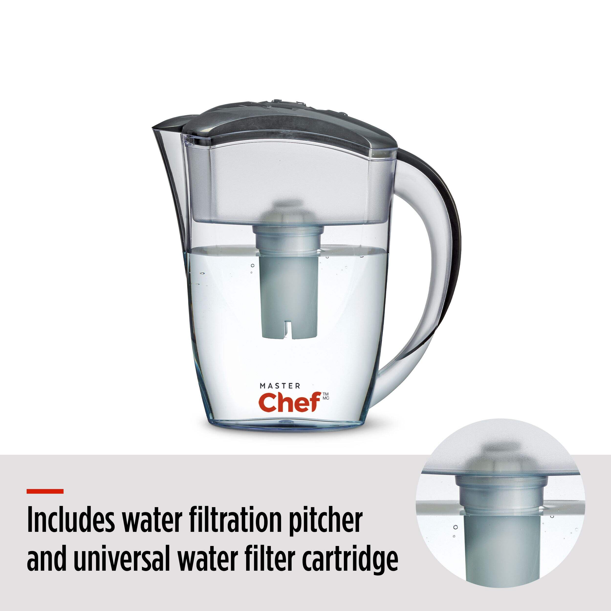 MASTER Chef Water Filter Pitcher with Standard Replacement Filter, BPA ...
