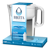 Brita Huron Bright Water Pitcher, BPA free, Standard Filter included, 10-Cup, White