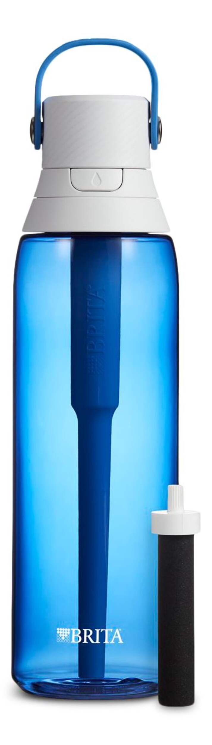 Brita® Hard-sided Filtering Reusable Water Bottle, BPA Free, 786 mL, Sapphire Front_Flat