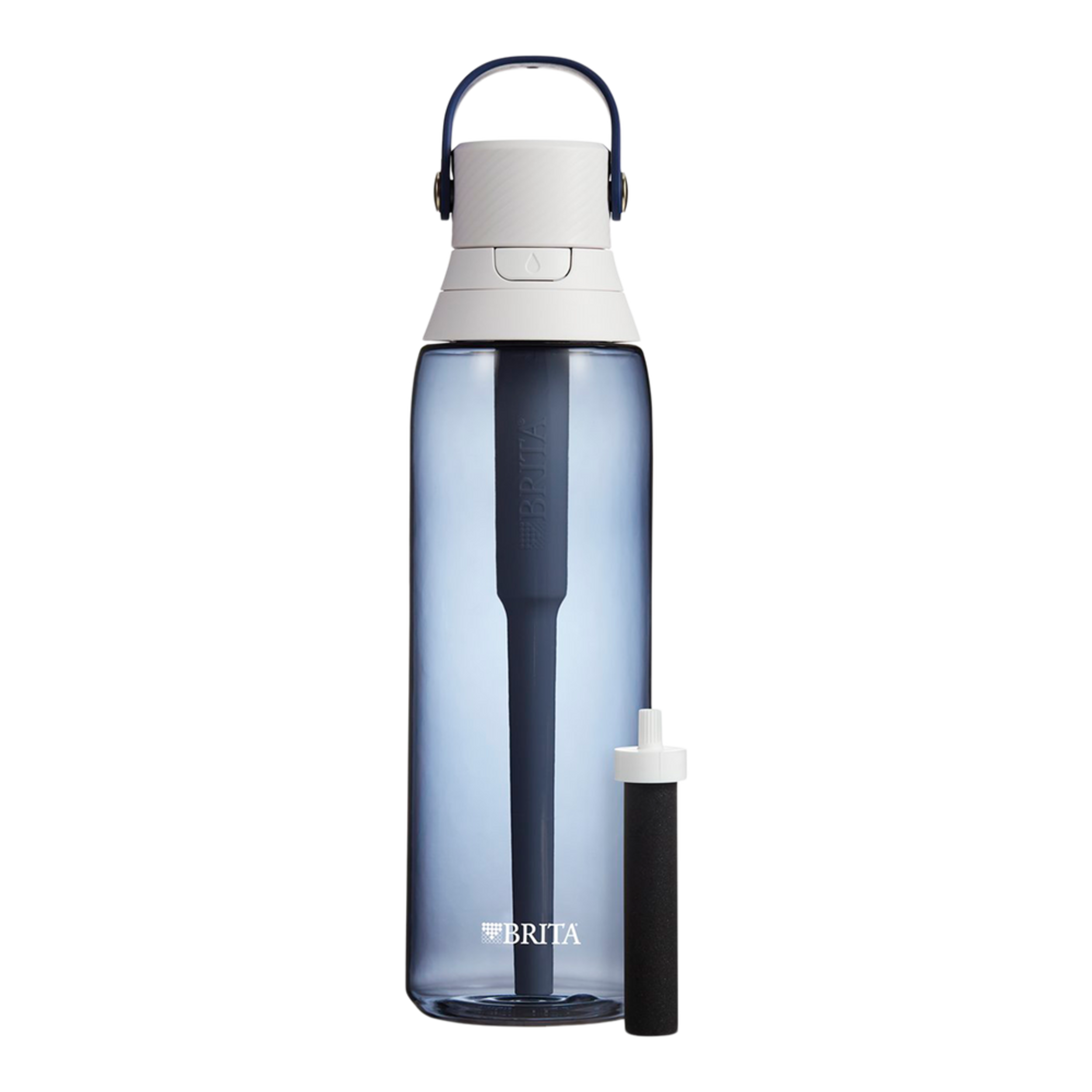 Brita® Hard-sided Filtering Reusable Water Bottle, BPA Free, 786 mL, Grey Front_Flat