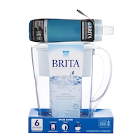 Brita Space Saver Pitcher with Water Bottle Front_Flat