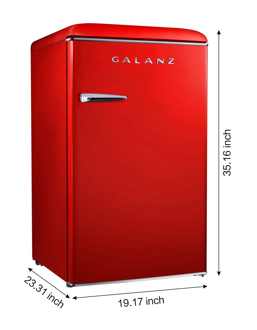 Galanz Compact Mini Refrigerator with Adjustable Thermostat, 3.5-cu.ft. Red