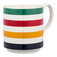 Tasse classique aux rayures de La Baie d'Hudson, blanc Front_Elevated