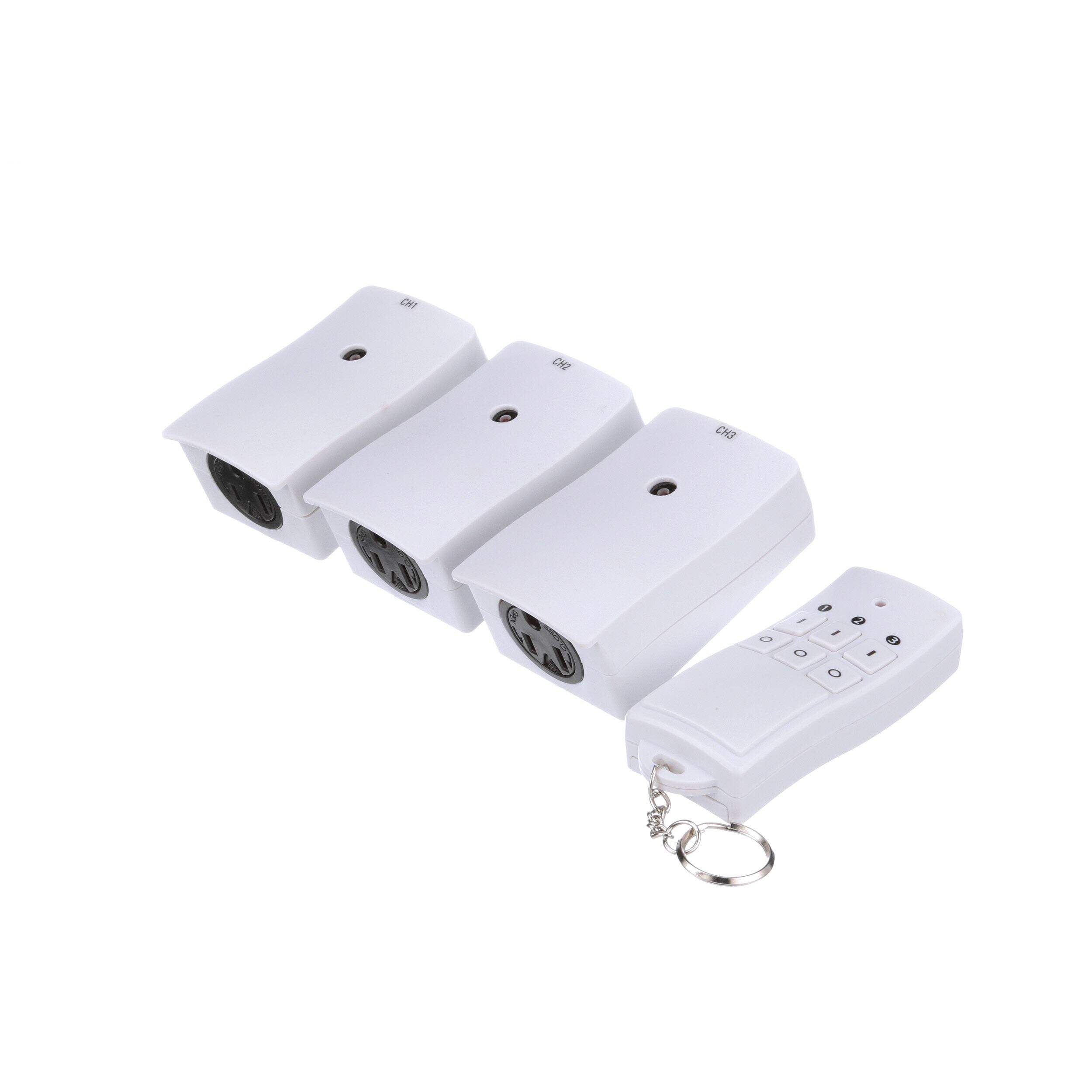 Télécommande sans fil d'intérieur NOMA avec 3 prises, piles comprises, blanc Composite_or_Mixed