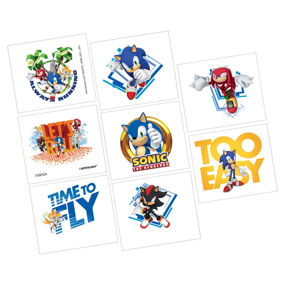 Sonic Temporary Tattoos Party City