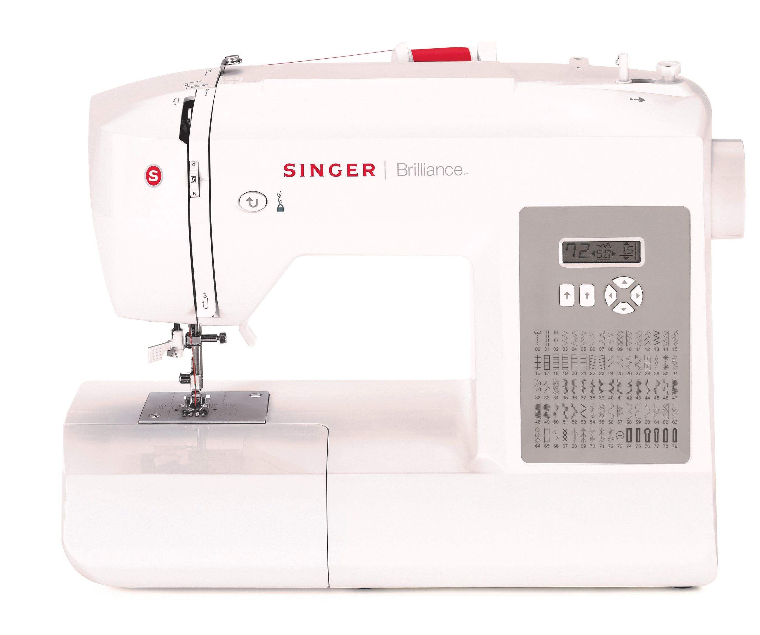 SINGER® Brilliance™ 6180 Computerized Sewing Machine, 180 Stitch Applications, LCD Screen Front_Elevated