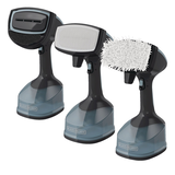Black & Decker 1400W Handheld Clothes Steamer, 45 Second Heat Up, Includes 3 Attachments Front_Three_Fourths_Angled_Left