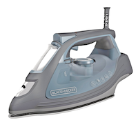 Black & Decker 1500W Steam Iron with Auto Shutoff, Grey/Green Front_Three_Fourths_Angled_Left