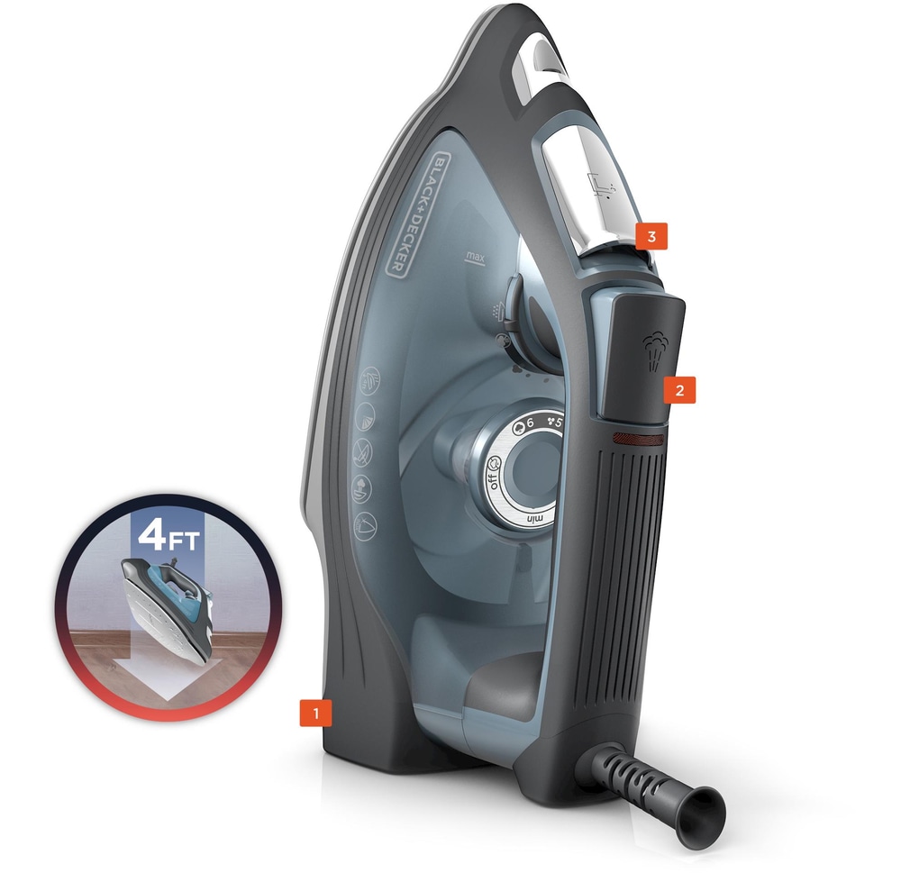 Fer à repasser à vapeur Black & Decker de 1 500 W avec arrêt