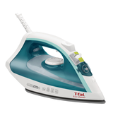 T-fal 1400W Compact Steam Iron with Ceramic Soleplate, White/Green Front_Three_Fourths_Angled_Right
