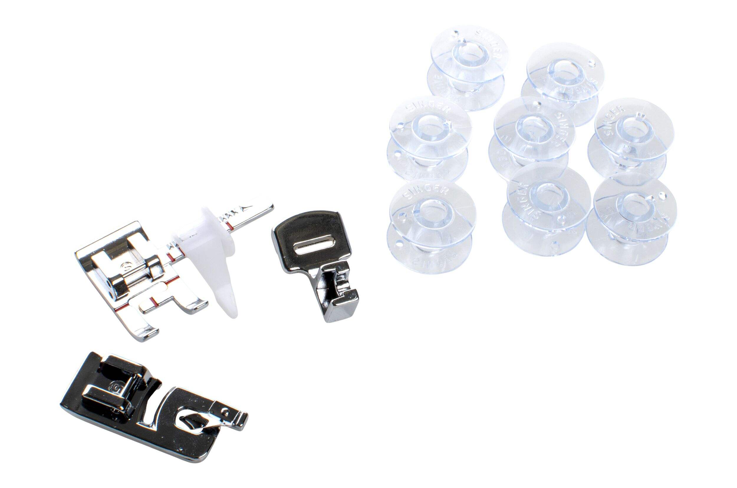 Singer Accessory Kit with 3 Sewing Feet and 8 Bobbins Composite_or_Mixed