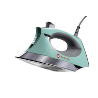 Singer 1750W Steamcraft Plus Steam Iron with Stainless Steel Soleplate and Auto Shutoff, Mint Front_Three_Fourths_Angled_Left