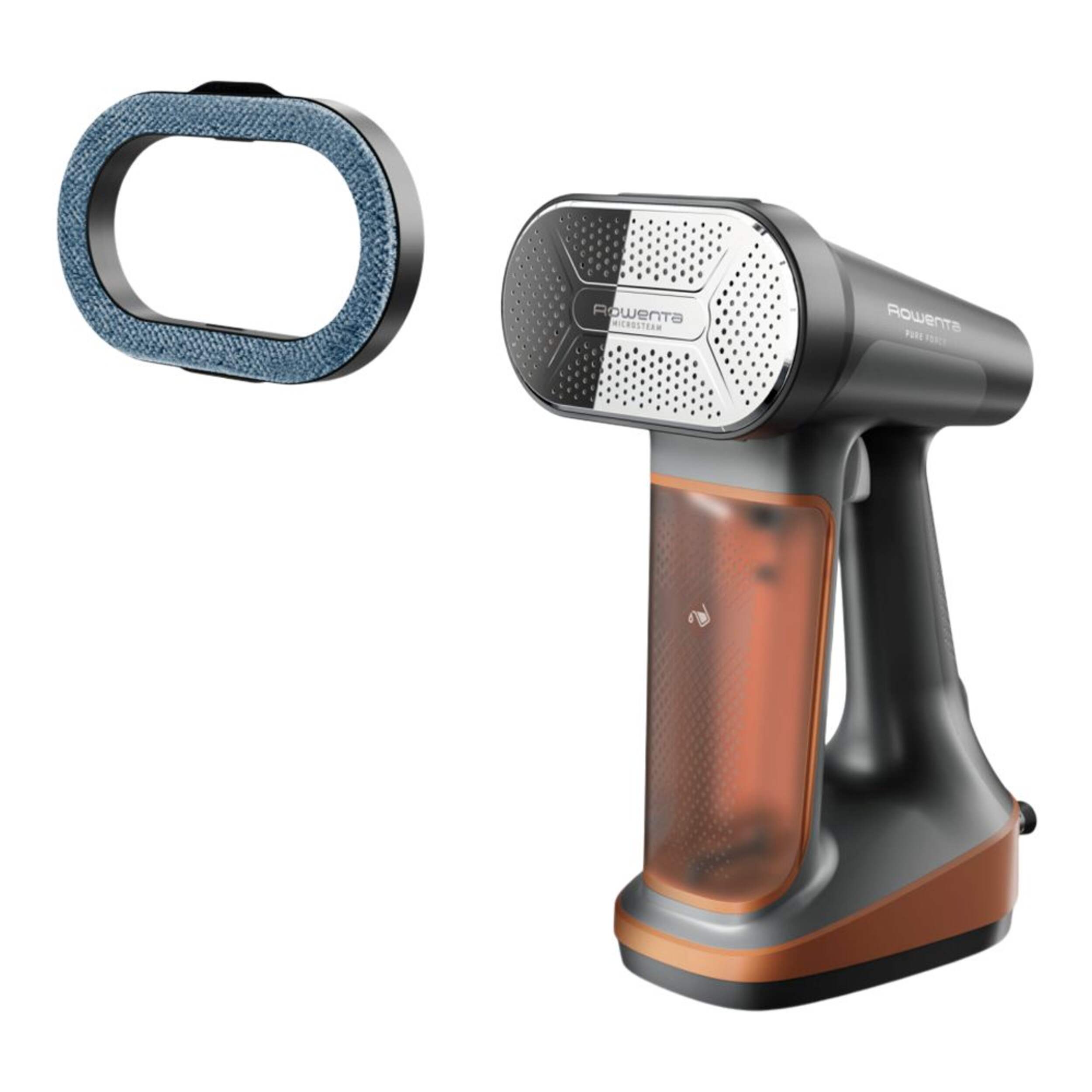 Rowenta Pure Force 3-in-1 Garment Steamer with Reversible Pad System Front_Three_Fourths_Angled_Left