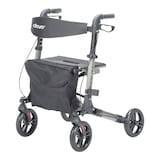 Drive Ultra Lightweight Adjustable & Collapsible Rollator with 8-in Wheels, Storage Bag & Cane Holder Front_Angled_Left