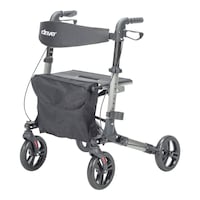 Drive Ultra Lightweight Adjustable & Collapsible Rollator with 8-in Wheels, Storage Bag & Cane Holder Front_Angled_Left