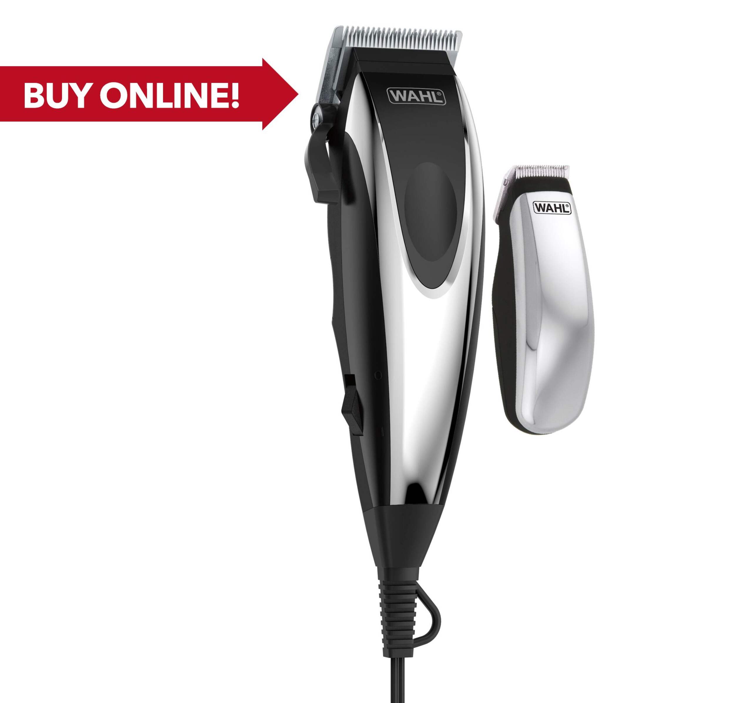 Wahl Deluxe Chrome Pro Haircutting Kit with Trimmer/Clipper, Guide