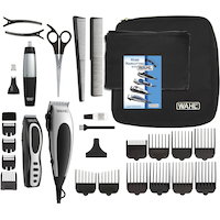 Wahl Home Barber Haircutting Kit with Clippers, Ear/Nose/Brow Trimmer & Scissors, 30-pc Composite_or_Mixed